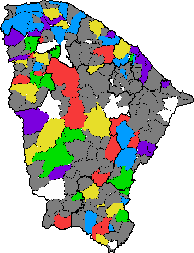 Mapa mostra municípios que registraram chuvas entre as 7 horas desta sexta e o mesmo horário deste sábado