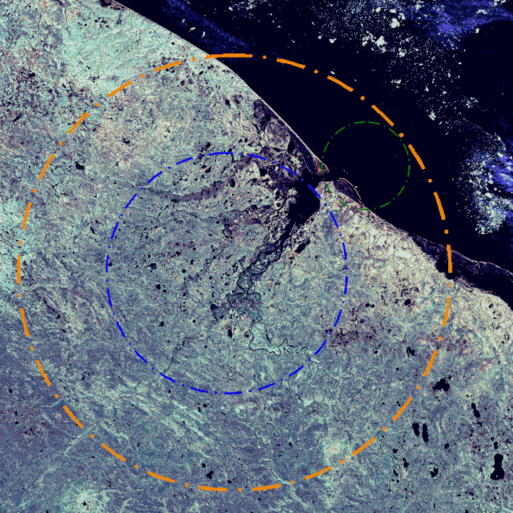 Nenetsia (Rússia) - A Cratera de Kara foi formada há 70,3 milhões de anos, às margens do mar gelado de Kara, no Oceano Ártico. Tem 65 km de diâmetro. Mas cientistas estimam que ela já teve o dobro desse tamanho e vem sofrendo erosão. 