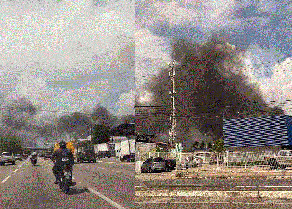 Fumaça pôde ser vista de diferentes bairros como Cidade dos Funcionários e Luciano Cavalcante