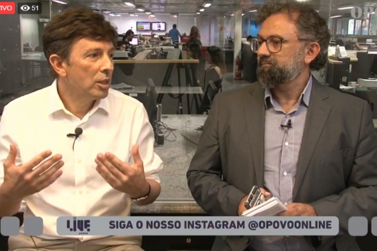 João Amoêdo concede entrevista ao O POVO Online. (Foto: Reprodução/ Facebook O POVO Online)