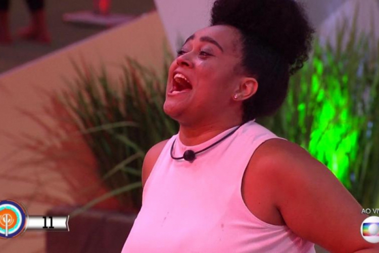 Rízia foi vencedora da sétima prova do líder. 
(Foto: Reprodução/Globo Play)