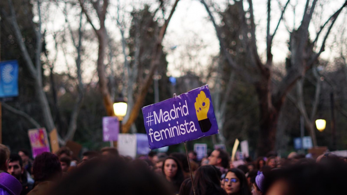 Manifestantes vão às ruas de Madrid no Dia Internacional da Mulher