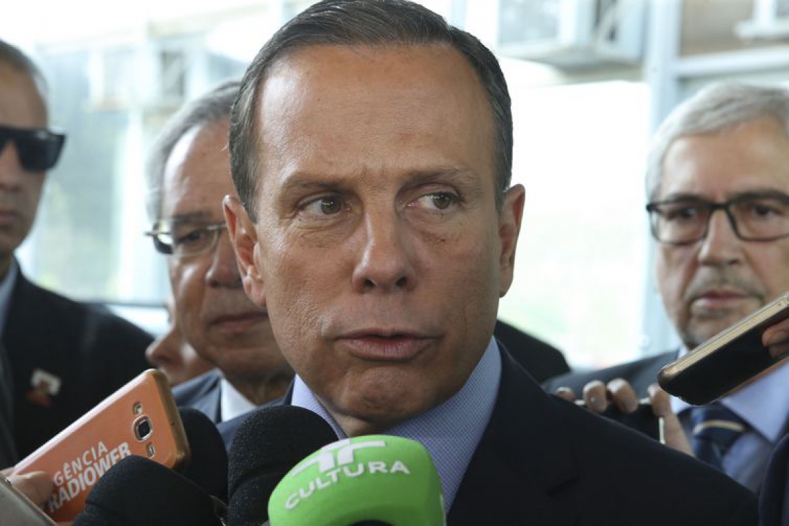 O governador de São Paulo, João Doria, durante entrevista coletiva 