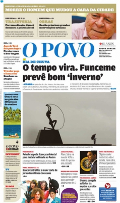 Capa da edição do O POVO de 22 de janeiro de 2009.