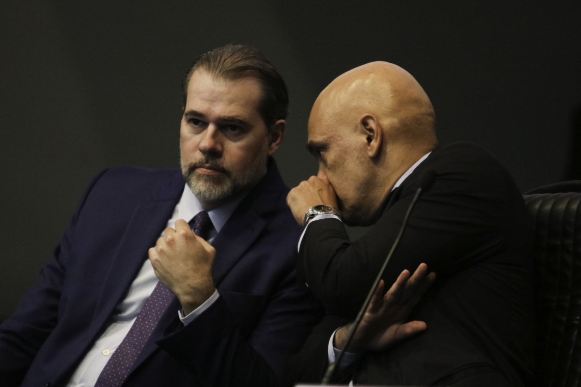 ￼ Dias Toffoli, presidente do STF, e Alexandre de Moraes, que deu a sentença em seu favor (Foto: Fabio Rodrigues Pozzebom/Agência Brasil)