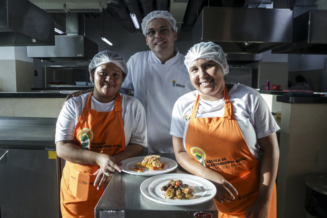 Imagem de apoio ilustrativo (pratos preparados por alunos da Escola de Gastronomia Social Ivens Dias Branco, em 2019). As pessoas em situação de vulnerabilidade social terão prioridade na ocupação das vagas
