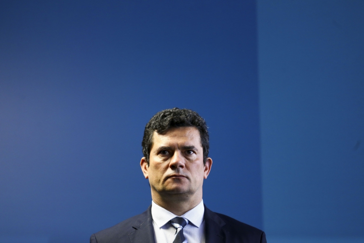 O ministro da Justiça e Segurança Pública, Sérgio Moro, participa da cerimônia de entrega do Selo Nacional de Responsabilidade Social pelo Trabalho_ Resgata.(foto: Marcelo Camargo/Agência Brasil)