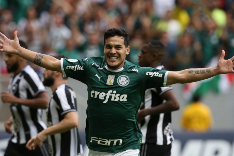  Gustavo Gómez marcou o gol da vitória palmeirense contra a equipe do Botafogo, durante partida valida pela sexta rodada, do Campeonato Brasileiro, Série A, no Estádio Mané Guarrincha.(foto: Cesar Greco/Palmeiras/Divulgação)