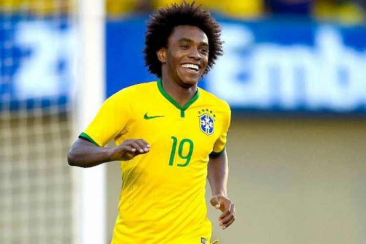 Willian atua no Chelsea, da Inglaterra. (foto: Lucas Figueiredo/CBF )