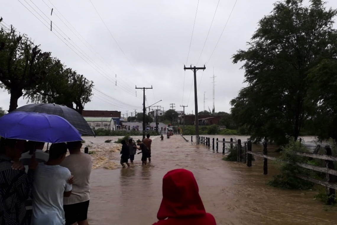 Inundações de áreas e bairros do município de Coronel João Sá (Foto: Divulgação/Corpo de Bombeiros de Paulo Afonso)