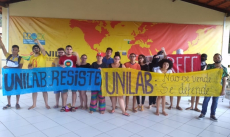 Alunos protestam na sede da Unilab em Redenção 
