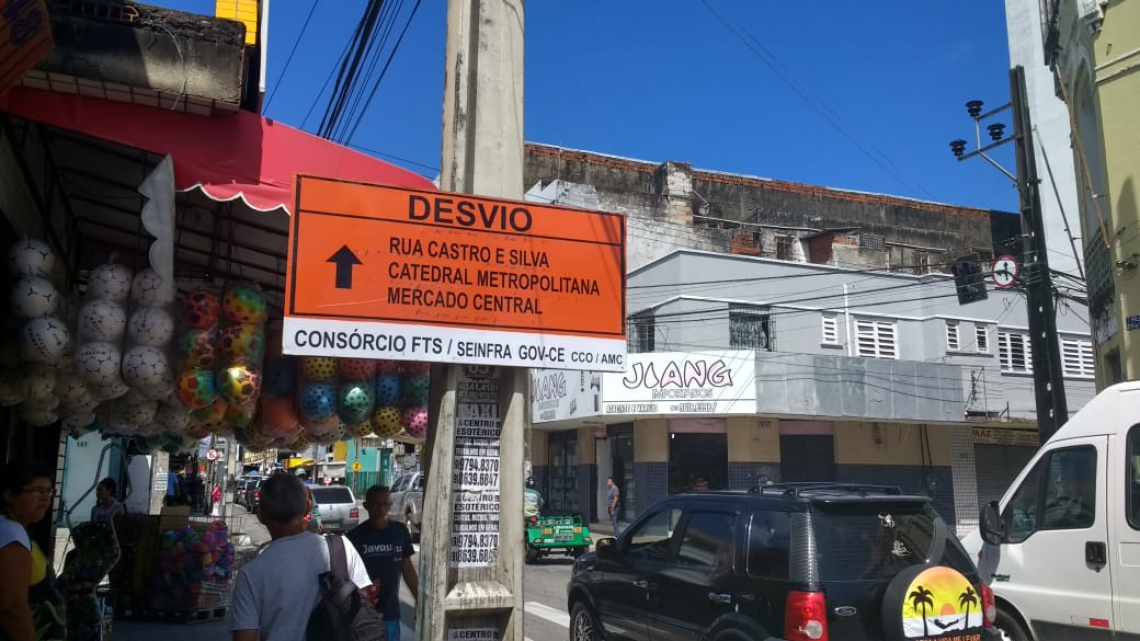 Obras da Linha Leste do Metr&ocirc; de Fortaleza chegaram &agrave; Pra&ccedil;a da Esta&ccedil;&atilde;o, no Centro da Cidade. 