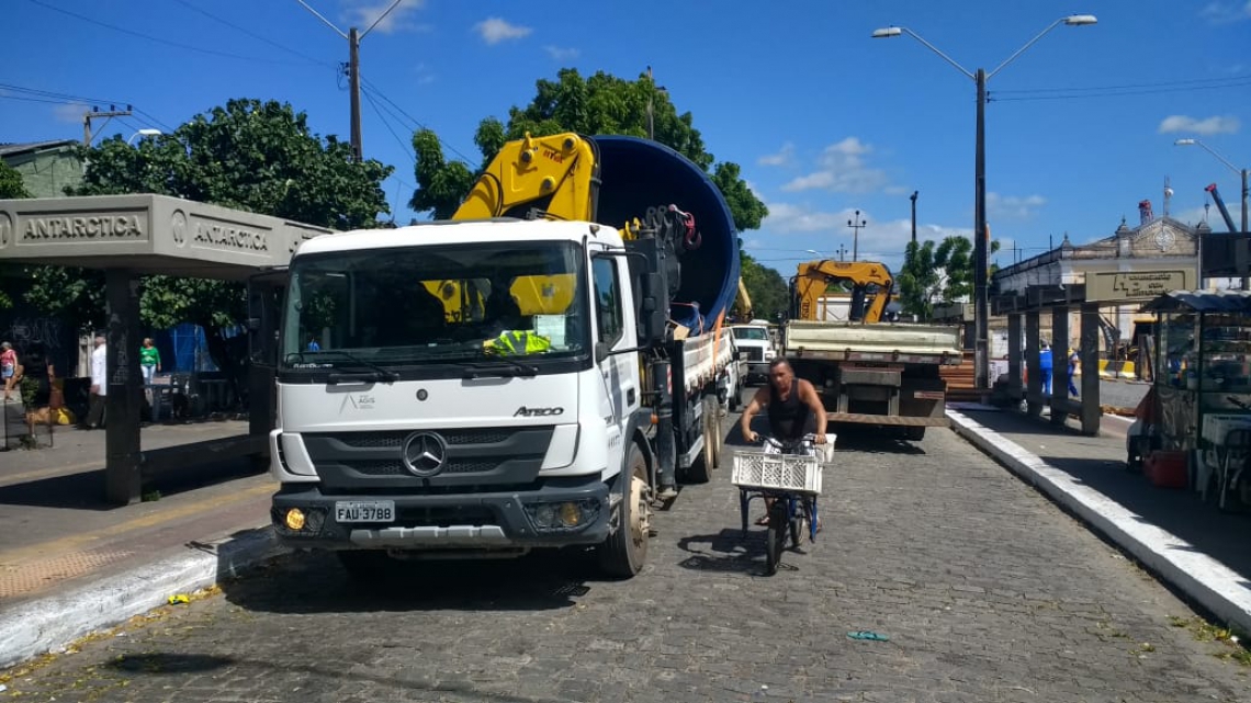 Obras da Linha Leste do Metr&ocirc; de Fortaleza chegaram &agrave; Pra&ccedil;a da Esta&ccedil;&atilde;o, no Centro da Cidade. 