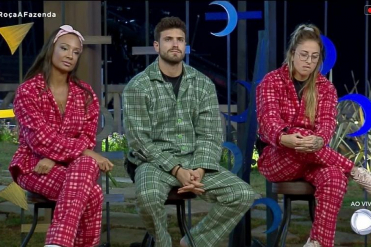 Bifão, Drika Marinho e Guilherme Leão estão na primeira roça de A Fazenda 11.(foto: Reproduç...