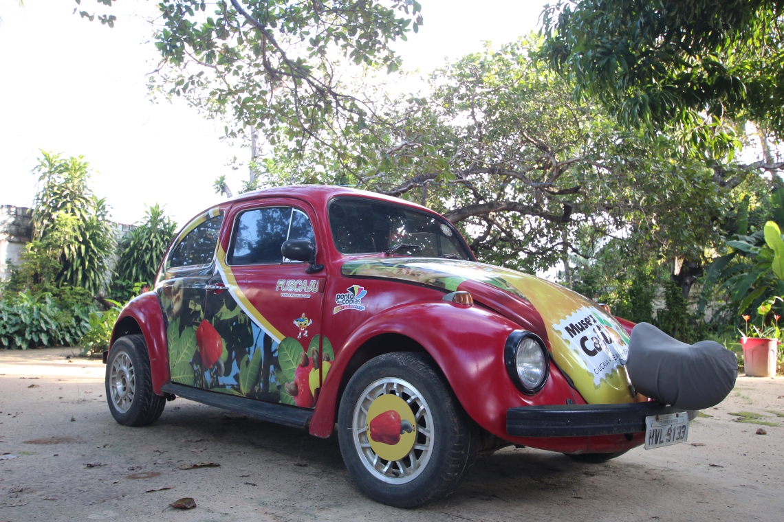 No museu há até o Fuscaju, carro personalizado com o fruto (Foto: Deísa Garcêz/Especial para O Povo)