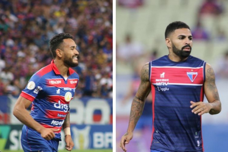 Jackson e Romarinho sofrem com les&otilde;es na coxa esquerda(foto: LEONARDO MOREIRA/FORTALEZA EC...