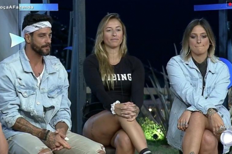 Tati Dias, Bifão e Diego Grossi estão na quarta roça de A Fazenda 11.(foto: Reprodução/Recor...