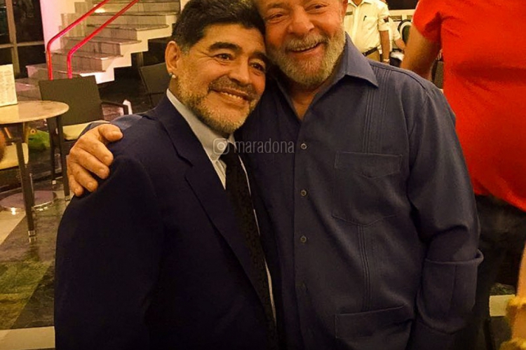 Diego Maradona é declaradamente fã do ex-presidente Lula(foto: Maradona/ Instagram/ Reprodução)