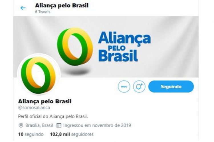 O Twitter do provável futuro partido do clã Bolsonaro alcançou mais de 100 mil seguidores em p...
