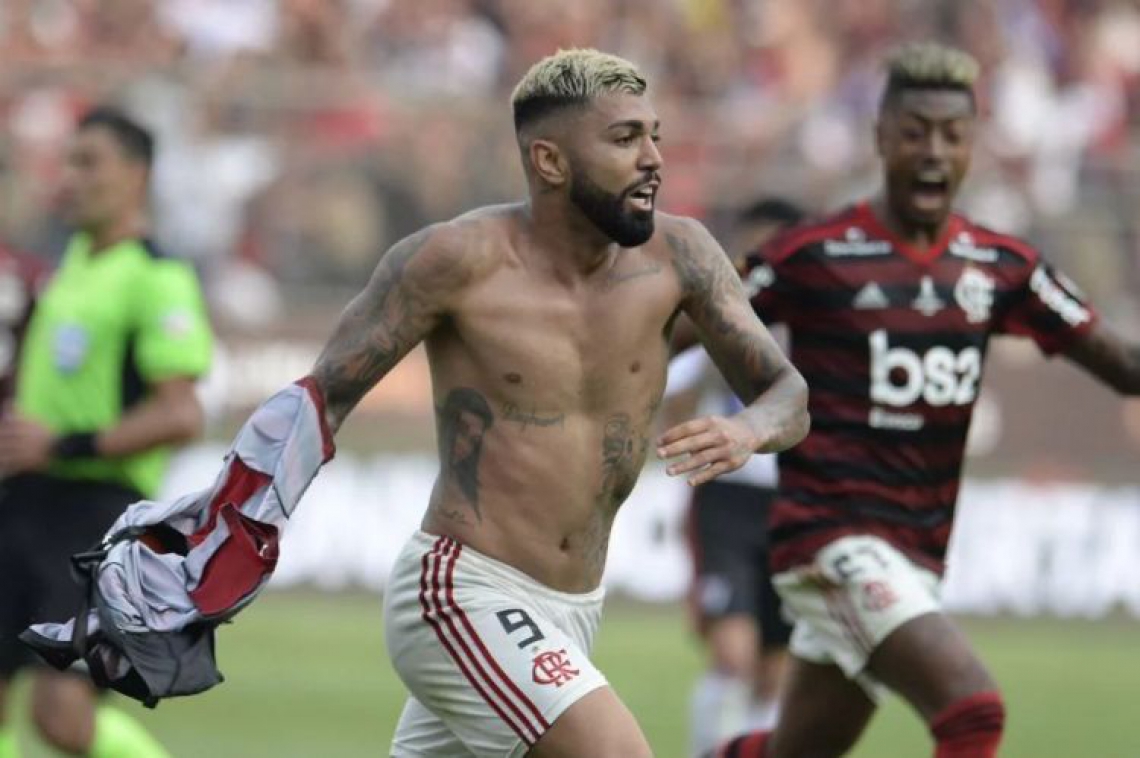 Gabigol definiu o jogo para o Flamengo na Libertadores 2019 (Foto: ERNESTO BENAVIDES/AFP)