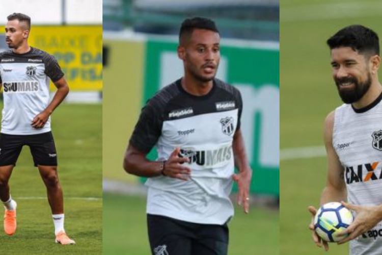 Da esquerda para a direita: Lima, Mateus e Ricardinho(foto: MATEUS DANTAS/AURÉLIO ALVES/O POVO/F...