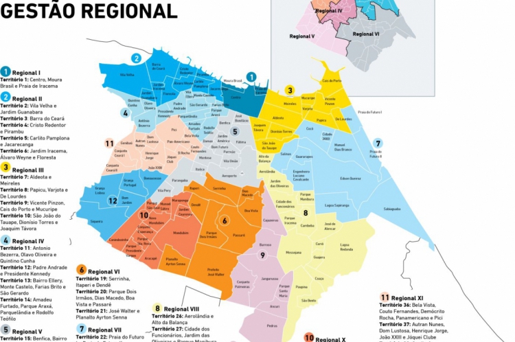 Mapa das regionais