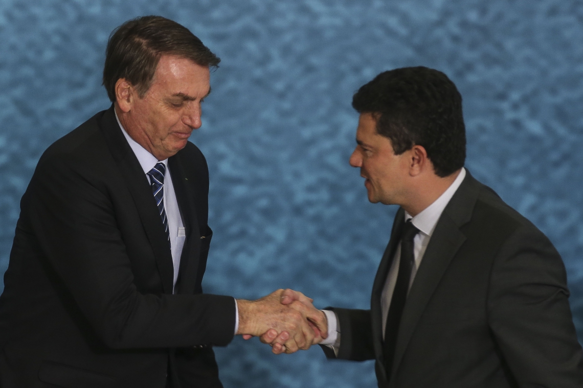 Jair Bolsonaro e Sergio Moro (Foto: Antonio Cruz/ Agência Brasil)