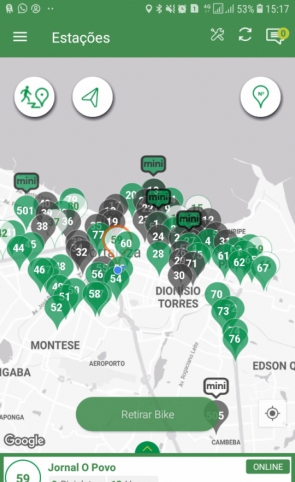 Pelo menos 33 das 80 estações estavam indisponíveis na tarde deste sábado.(foto: Reprodução...