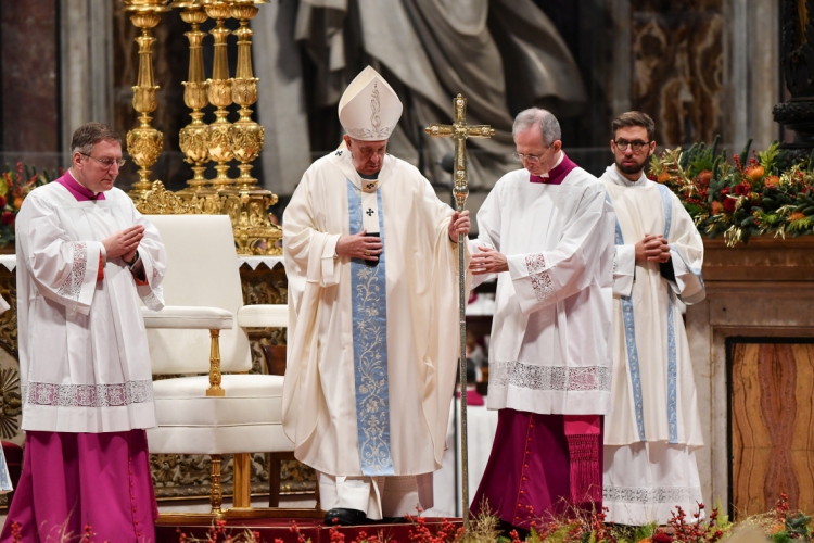 Papa Francisco durante a missa de ano novo na Basílica de São Pedro, no Vaticano