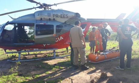 O homem foi levado para o Hospital Regional do Cariri pela Ciopaer 