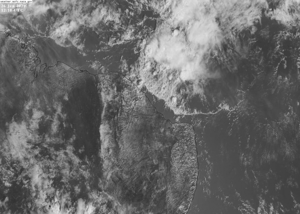 Na imagem de sat&eacute;lite &eacute; poss&iacute;vel observar a linha de instabilidade