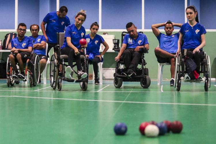 Treino da seleção brasileira de bocha adaptada