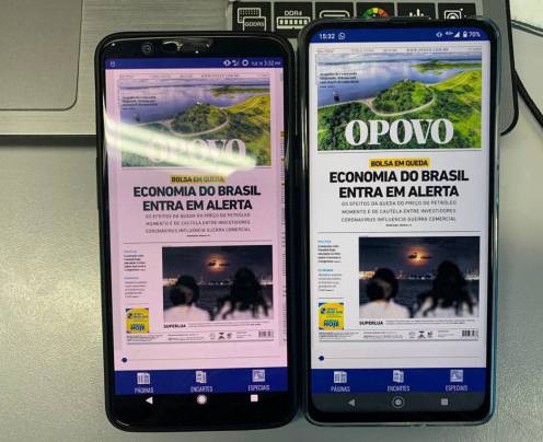 Meu celular cotidiano, OnePlus 5T (esq.) e o Motorola One Hyper: a diferença nos cantos arredondados é gritante