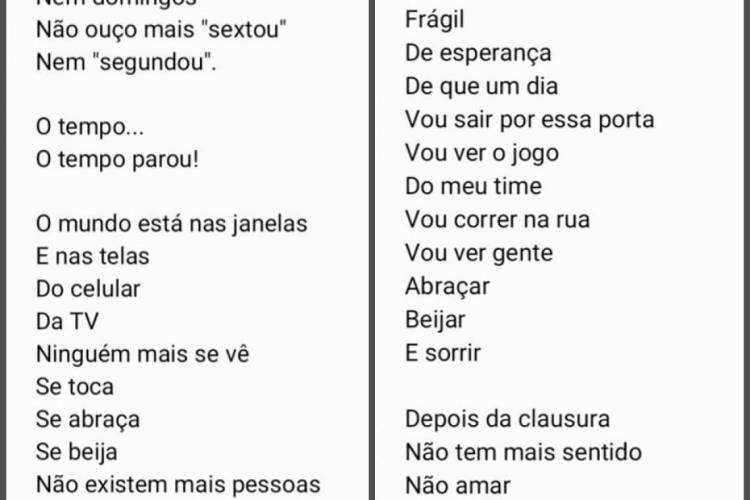 Esse poema, divulgado por Jansen Viana em suas redes sociais, deu início ao projeto