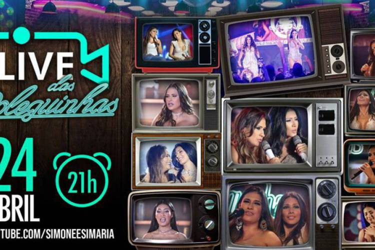 Acompanhe a agenda de transmiss&otilde;es ao vivo online - live - de artistas nacionais e internacionais para hoje, sexta-feira, 24 de abril (24/04). A dupla Simone e Simaria &eacute; uma das atra&ccedil;&otilde;es da noite