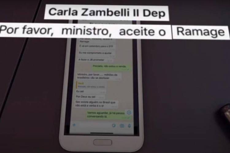 Mensagens que, segundo Moro, foram trocadas por ele e Carla Zambelli