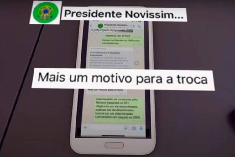 Mensagens que, segundo Moro, foram trocadas por ele e Jair Bolsonaro (Foto: Reprodução / Globoplay)