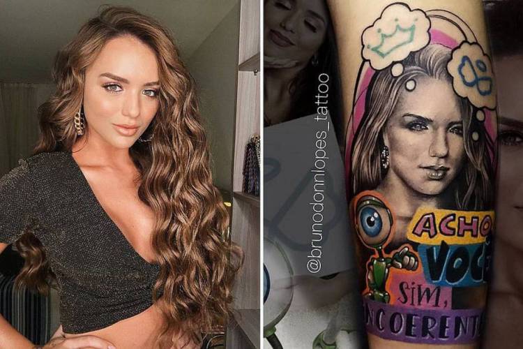 Jovem faz tatuagem com rosto e frase de Rafa Kalimann, do BBB20