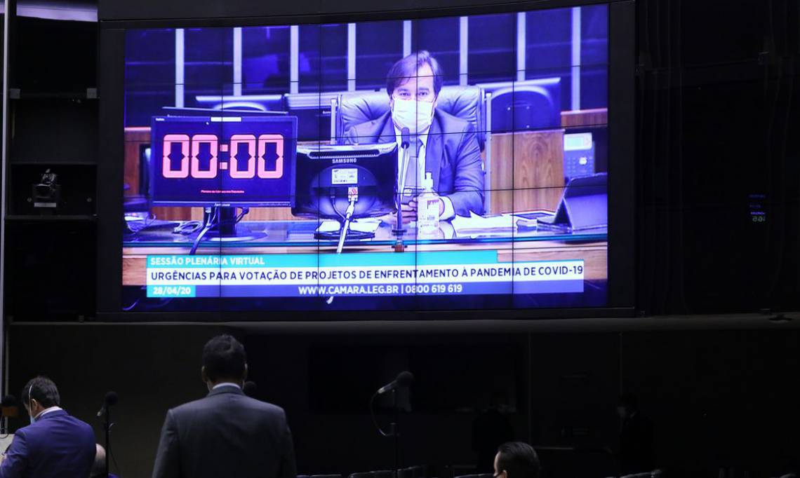 Câmara dos Deputados em sessão virtual (Foto: Najara Araújo/Câmara dos Deputados)