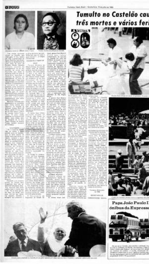 Fortaleza - Ce, Brasil, 17-05-2020: Reprodução do Jornal O Povo de 10 de Julho de 1980. (FOTO: O POVO.DOC)