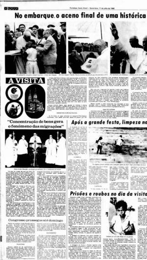 Fortaleza - Ce, Brasil, 17-05-2020: Reprodução do Jornal O Povo de 11 de Julho de 1980. (FOTO: O POVO.DOC)