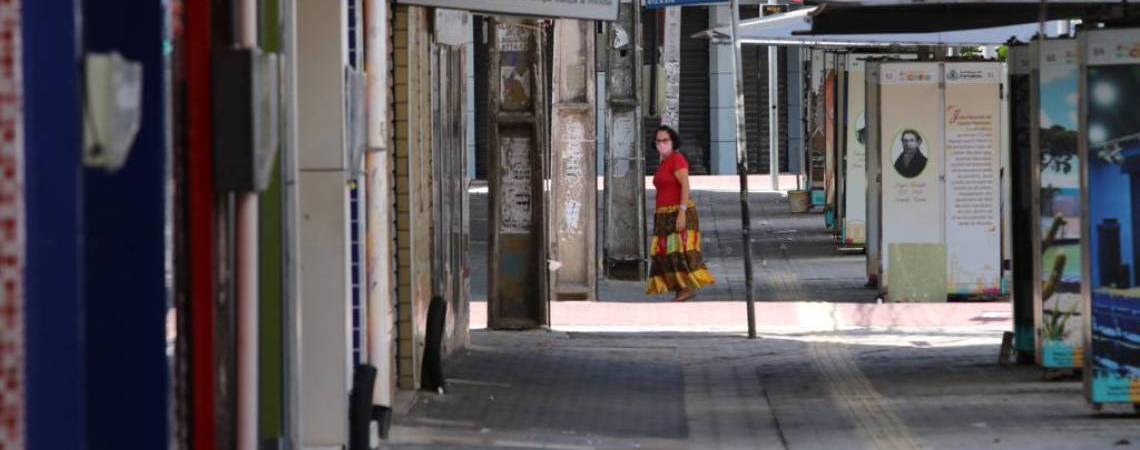 Maioria dos comércios no Centro de Fortaleza está fechada (18/05/2020)
