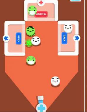 Canhão dispara álcool em gel e máscaras