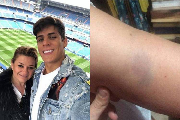 Rita ao lado de Tiago Ramos — namorado da mãe de Neymar —, que teria a agredido quando os dois eram um casal