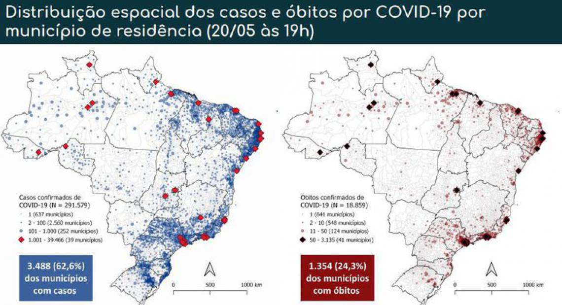 Distribuição do coronavírus no Brasil