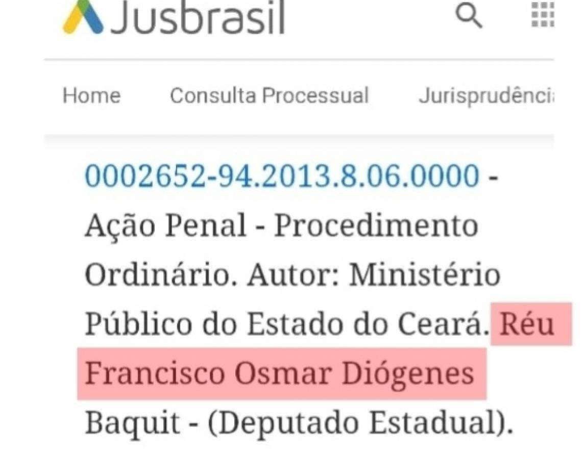 Imagem compartilhada pela assessoria de Fernandes, com grifo no nome do deputado Baquit