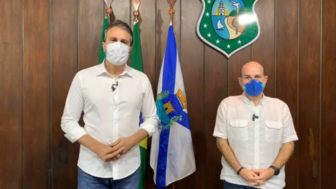 Camilo Santana (PT) e o prefeito de Fortaleza, Roberto Cláudio (PDT), reforçam parceria administrativa (Foto: Reprodução)