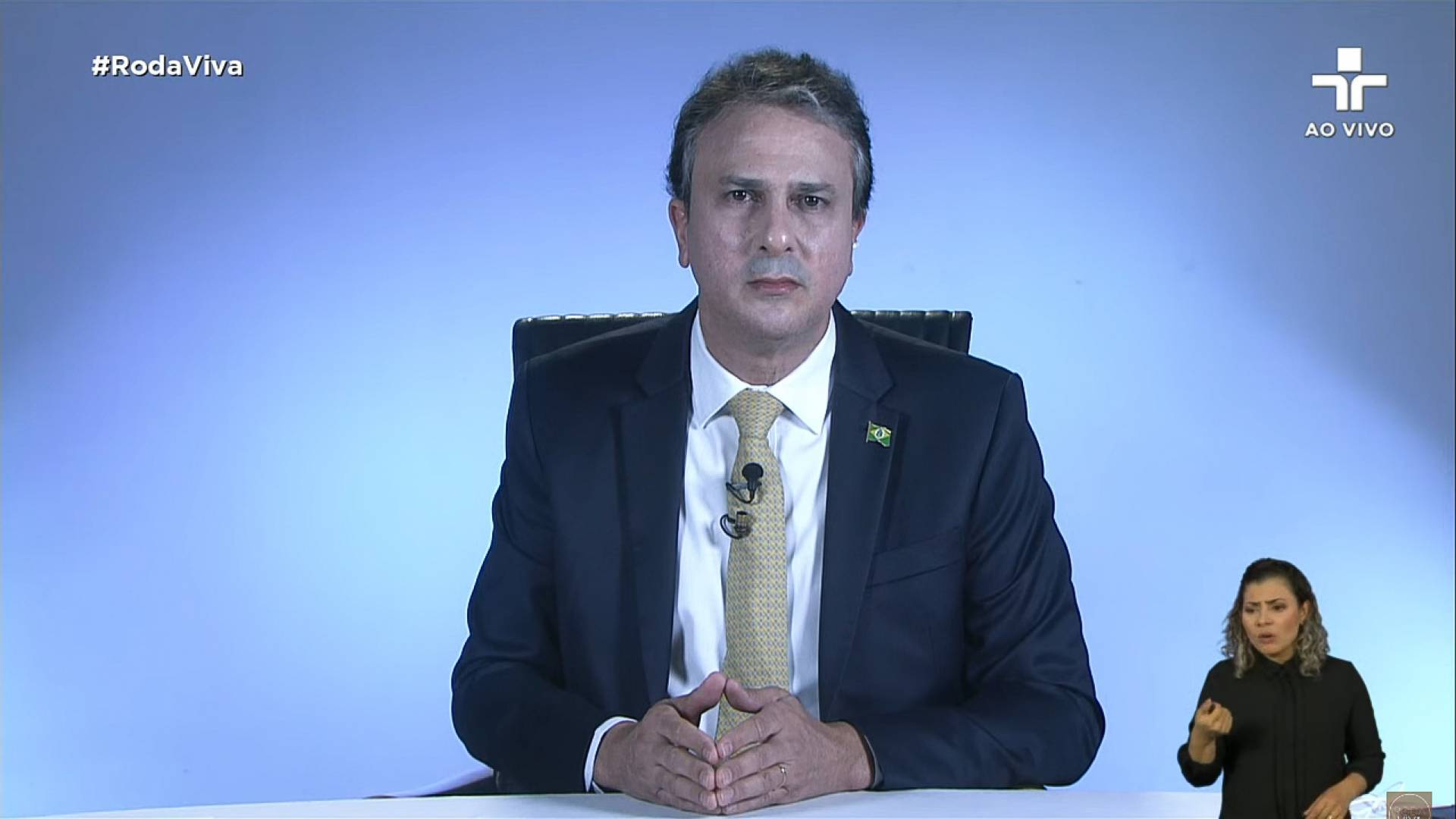 8 de junho de 2020, O governador do estado do Ceara, Camilo Santana, da entrevista ao programa Roda Viva, da tv cultura. (Foto Reprodução/Youtube) (Foto: Reprodução)