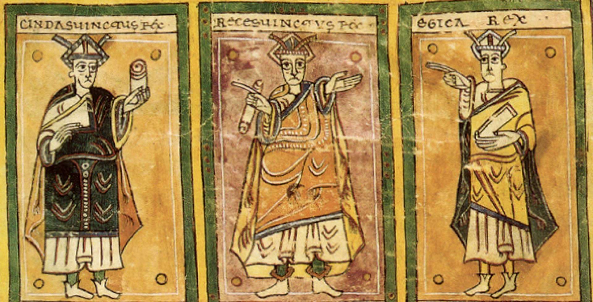 Três reis dos visigodos, povo germânico que falava o gótico