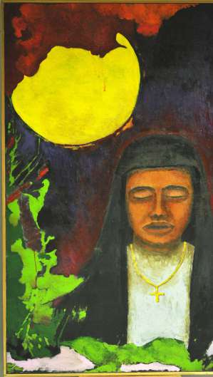 Tela Napoleão Ferreira. Tinta acrílica sobre madeira (1,00x1,30m). Emoldurada